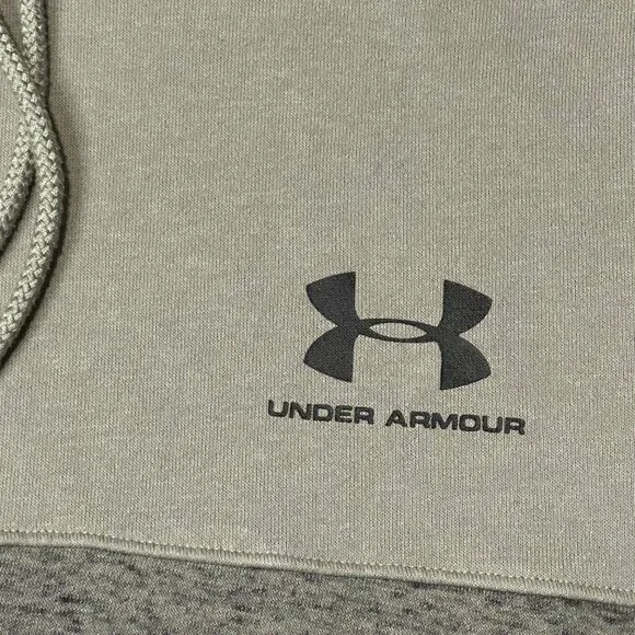 Under Armour Mens Short Sleeve Hoodie Size M Gray & Olive Cotton-Poly Blend - Picture 7 of 12